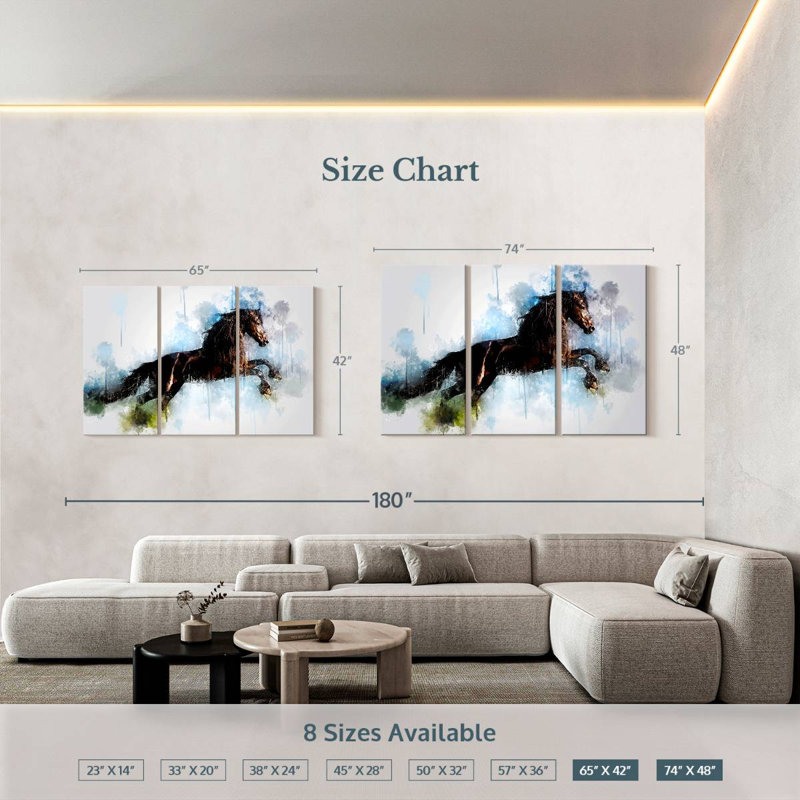 Brampt Horse Running, 42" H x 65" W