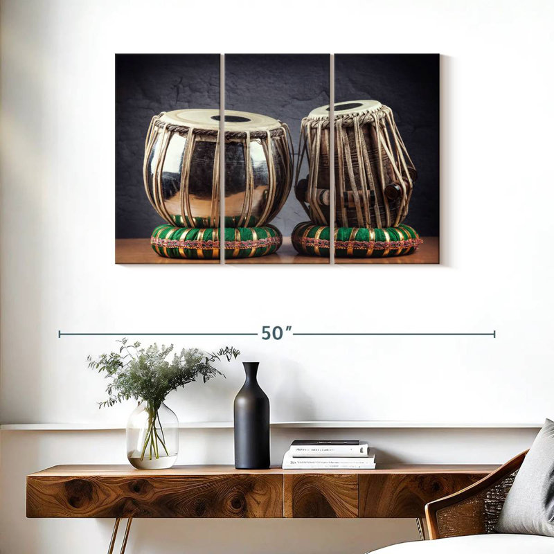 Abarca Tabla Drums, H 24 po x l 38 po