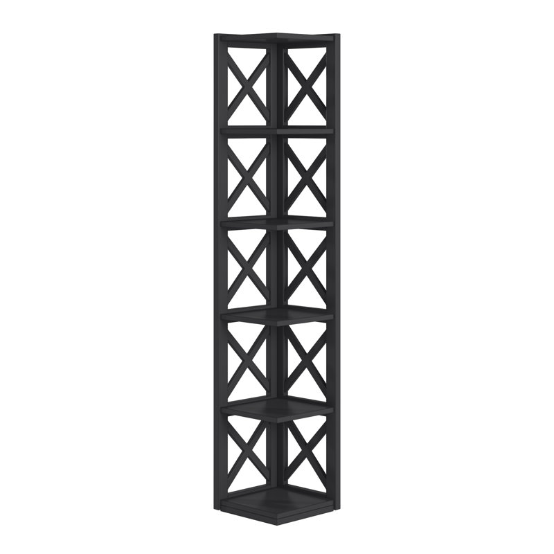 Safuad Corner Bookcase, Black