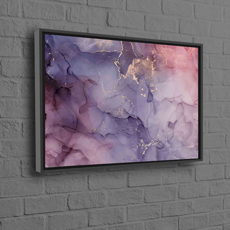 Modern Alcohol Ink Marble Canvas Art With Highlights For Shimmery Wall Decor Ideal For Your Living Room Or Bedroom