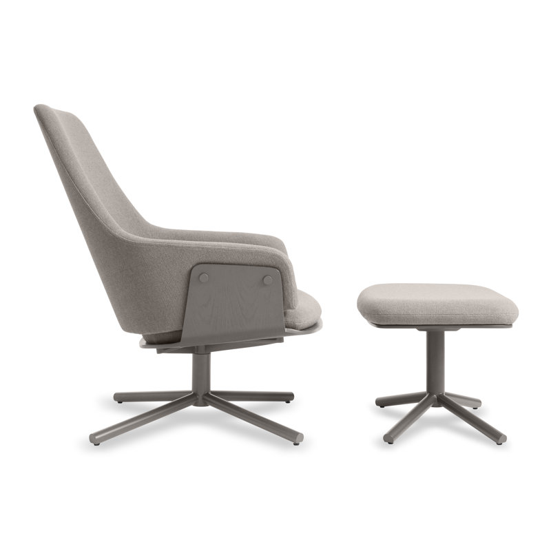 Lock Swivel Armchair, Condit Silver Gray 100% Polyester, Silver Gray
