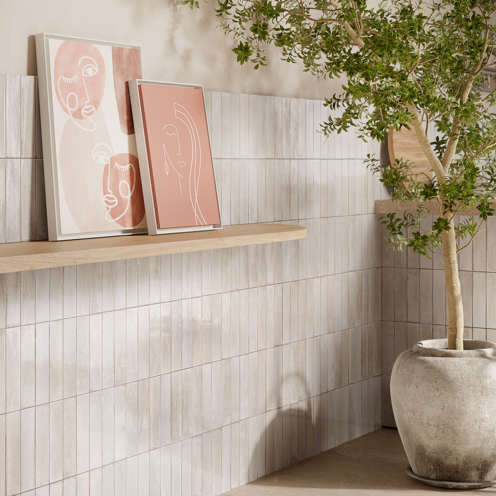 Lucca 2.5" x 9.5" Porcelain Subway Tile, Bianco White