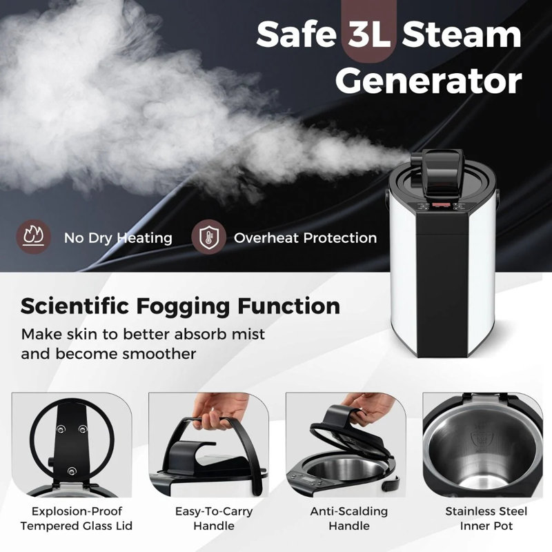Luch 1 - Person Portable Traditional Steam Sauna with Remote Control, Brown