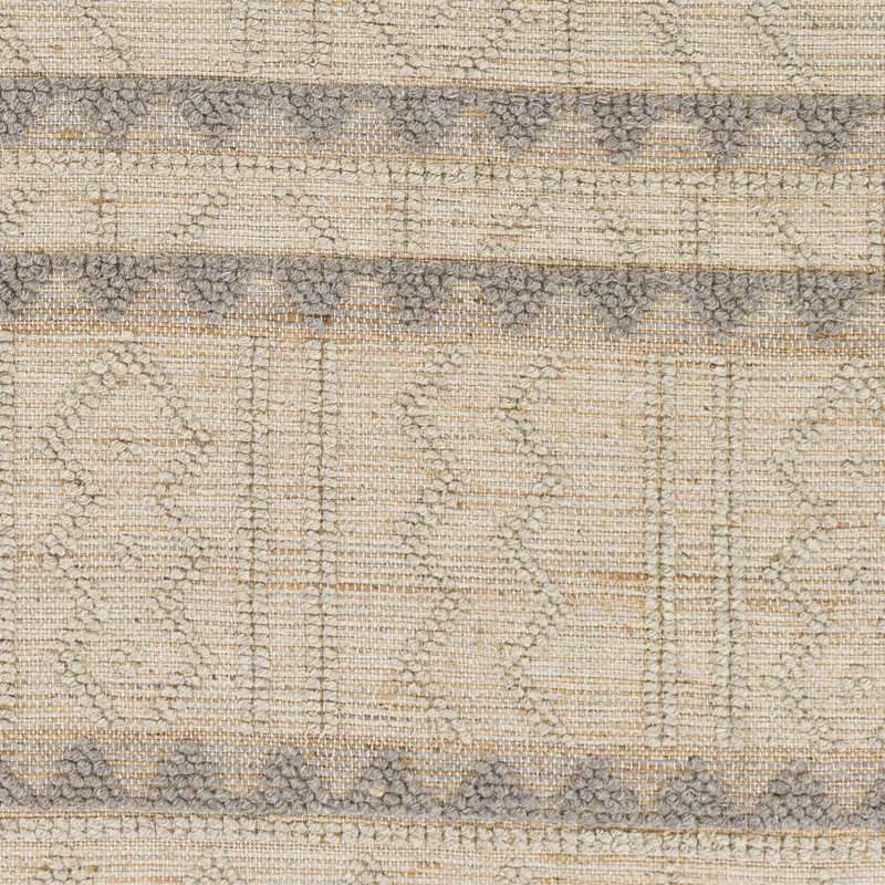 Tapis beige en laine et en jute tissé à la main Damron, Rectangle 2 pi x 3 pi