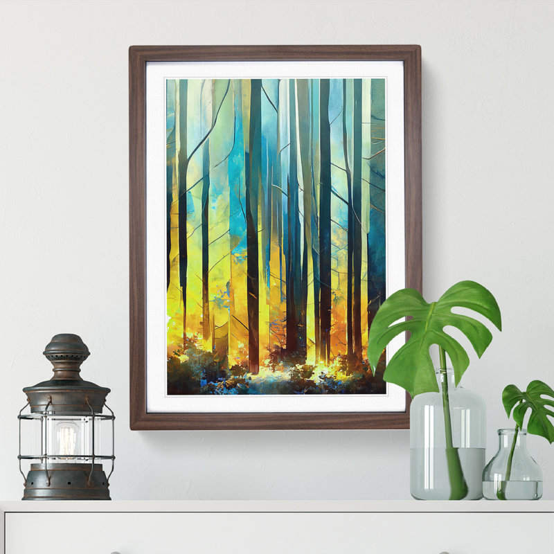 Forest - Framed Print, 64cm H x 46cm W x 2cm D, Walnut