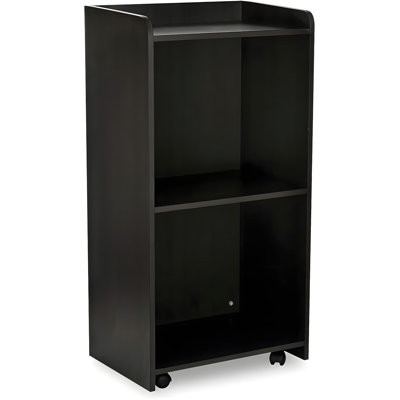 Mobile Rolling Podium Stand With Storage Shelf, Portable Lectern For Presentations, Conferences, Classrooms, And Hostess Use, Durable MDF Construction