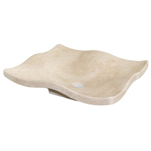 TashMart Flower Petal 17.5'' Stone Rectangular Bathroom Sink