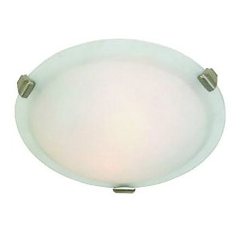 Plafonnier encastré simple, H 4,5 po x l 12 po x P 12 po, Nickel brossé