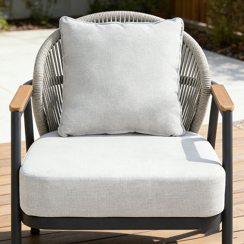 Outdoor Rope Club Chair, Gray-QT1