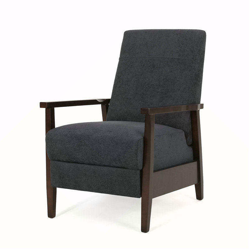 Fauteuil inclinable manuel manuel en bois de 24,75 po de largeur, Gris anthracite