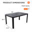 Table d'extérieur moderne, table de salle à manger avec trou pour parasol et patins réglables antidérapants
