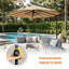 Outdoor Rectangular 6-Person Dining Set With Umbrella & Stackable Chairs-2097346116