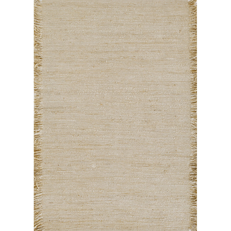 Ivory Flat Woven Handmade Wool 3' x 5' Area Rug
