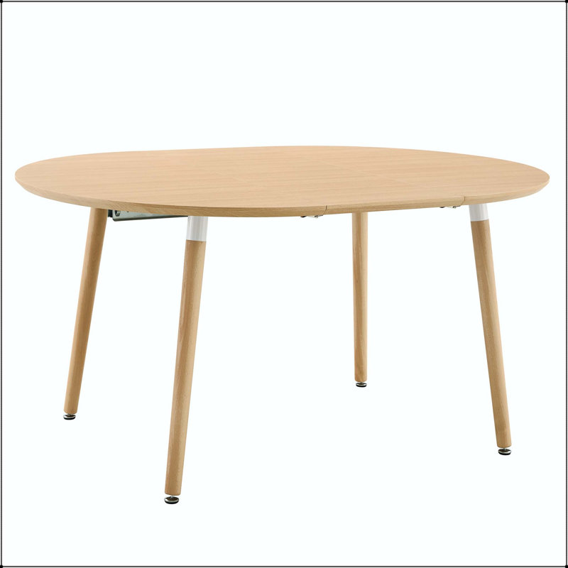 Table de salle à manger extensible ronde 3 en 1 avec pieds en bois massif