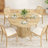 43" Round Dining Table for 4 People, Small Wood Kitchen Table with Sturdy Metal Base, Modern Round Dinner Table for Dining Room, Easy Assembly