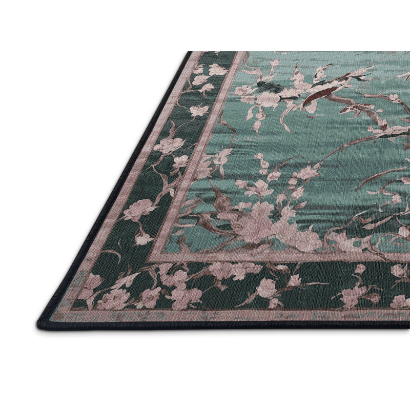 Machine Washable Gray Area Rug, Round 3'