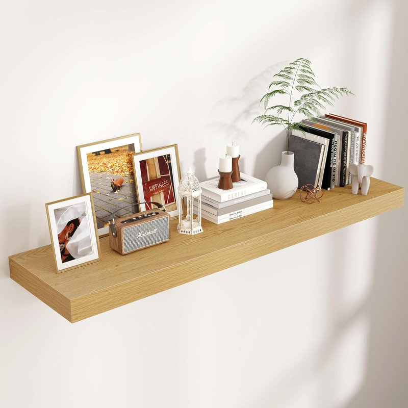 Tablette murale flottante 48 "X 12", bois de chêne extra profond