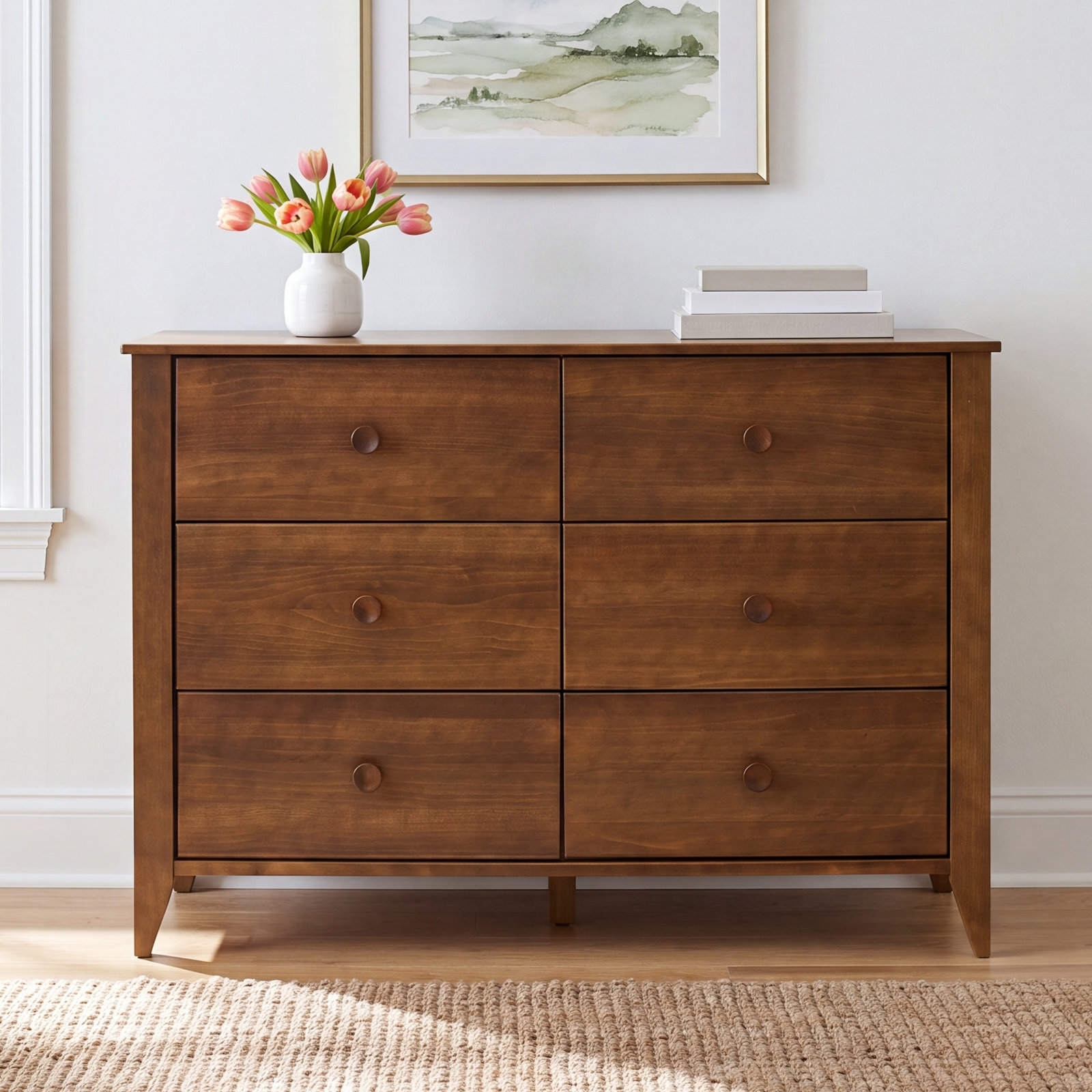 Sprout 6-Drawer Double Dresser, Natural Walnut