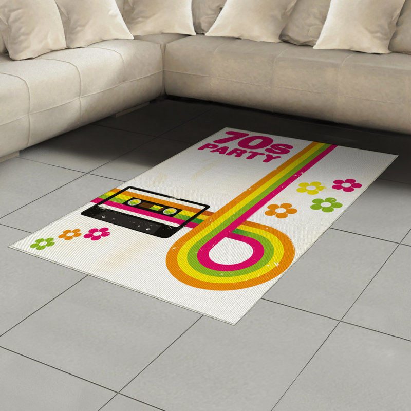 Tapis décoratif coloré en fibres de polyester à haute densité, Rectangle— 4 pi x 5 pi 8 po