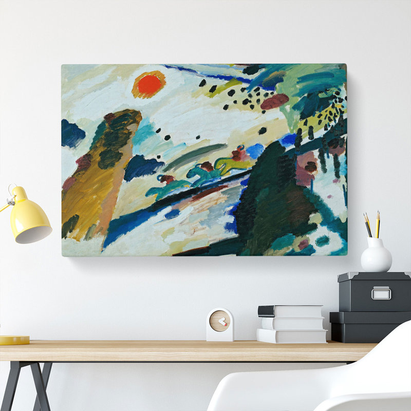 Romantic Landscape by Wassily Kandinsky - Wrapped Canvas, 40cm H x 60cm W x 3cm D