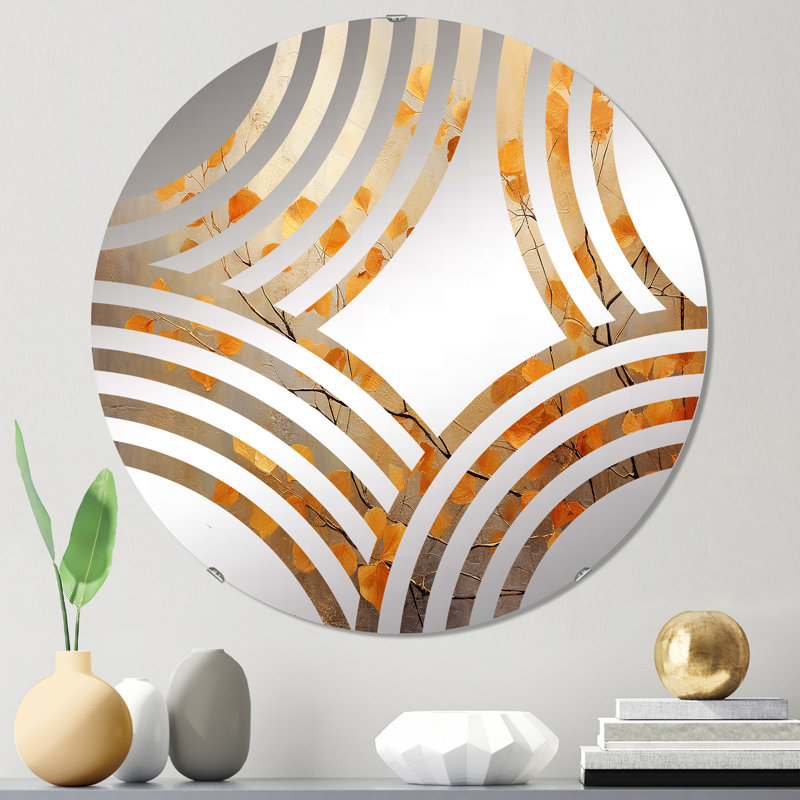 Golden Autumn Forest Harmony - Miroir décoratif Baptist Fan - MIR112659-Rond, 23,6 po x 23,6 po