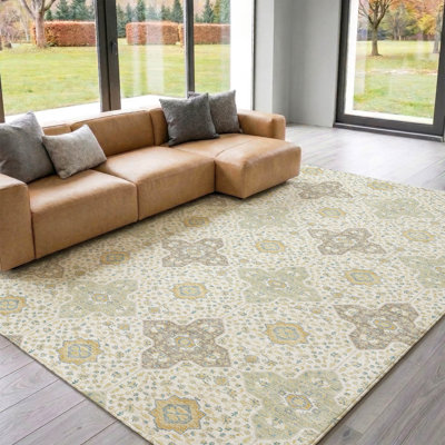 Tapis damassé Villers AMF2566 lavable à la machine de qualité supérieure