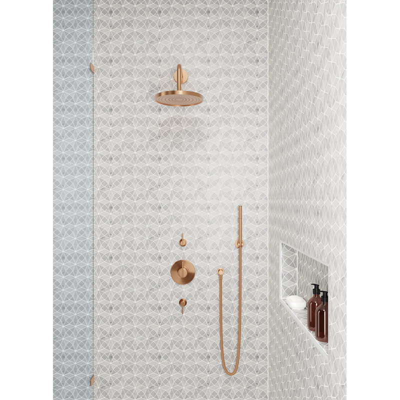 Monet Honed 10'' x 10'' Straight Edge Marble Mosaic Sheet Tile, White Carrara