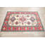 Tapis de bois one-of-kind-noué la 2010 kazak rouge/ivoire 3 pi 1 po x 4 pi. zone en laine 10 po