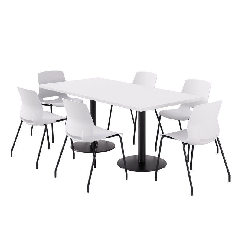 Ensemble repas pour 6 personnes, Blanc, Blanc / noir