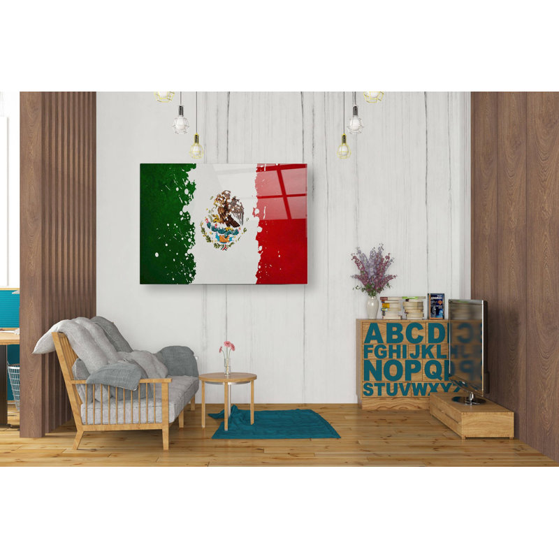 "Mexique", art mural en verre acrylique, H 24 po x l 36 po x P 0,2 po