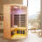 Deluxe 2-Person Far-Infrared Hemlock Corner Sauna Room with Full Transparent Glass Front