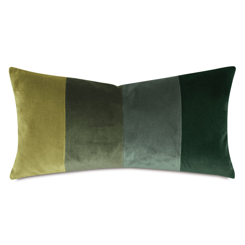 Coussin Uma, Rectangle H 11 po x l 21 po, Bleu / Vert foncé