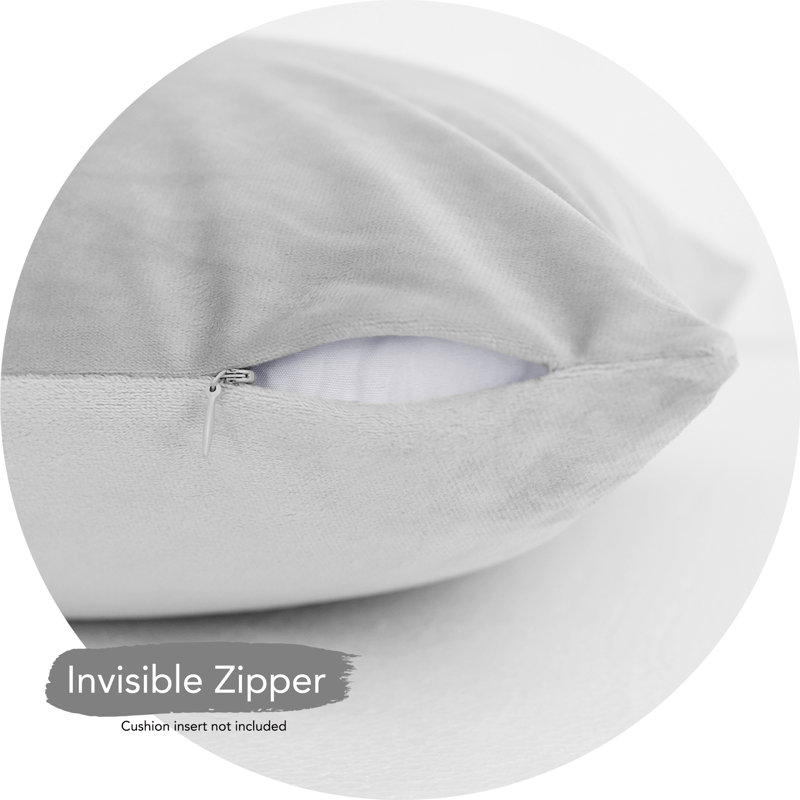 Rectangular Velvet Pillow Cover, Light Gray