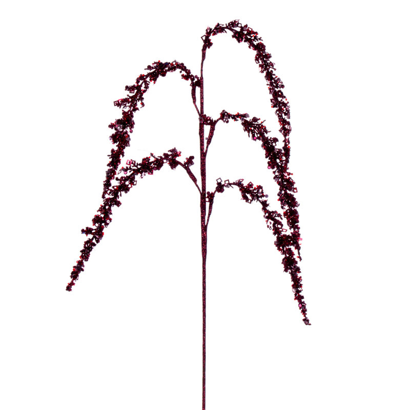 Vickerman 27" Glitter Setaria Spray, Burgundy