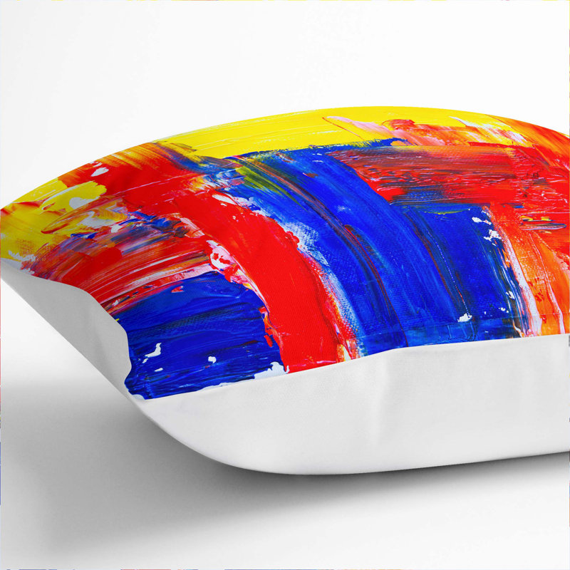 Abstract Square Throw Cushion, 40 x 40 cm, White