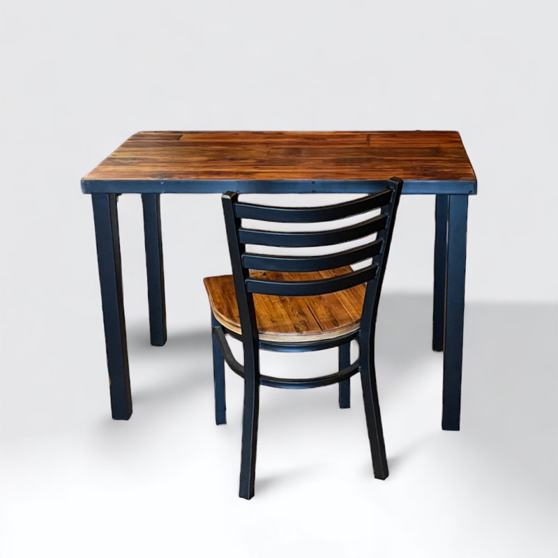 Bureau industriel en bois récupéré, H 29,5 po x l 30 po x P 24 po