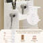 LED Mirror Dressing Table Set with Charging, Vanity Desk with Drawer&Storage Stool, Side Shelves & Hair Dryer Holder
