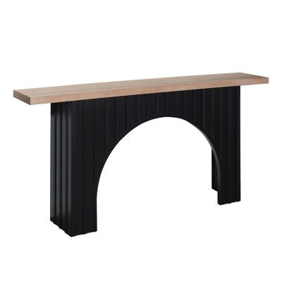 Modern Minimalist Console Table With Arch Base And Wood Top, Perfect For Small Spaces And Versatile Use