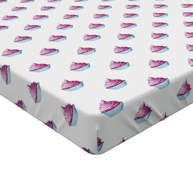 Full Size Pink and Yellow Polka Dot Microfiber Fitted Sheet