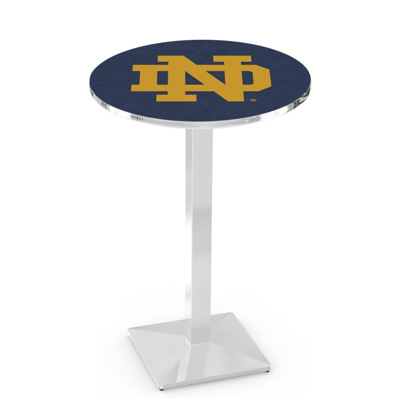 Round Metal Base Dining Table, Chrome, Notre Dame - Leprechaun