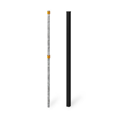 Poteau de clôture en aluminium de 6 pi pour panneau de clôture d'intimité Edgewood (1 poteau), support en aluminium pour système de clôture en composite, installation sans creusage, système de clôture extérieure pour patio ou piscine, noir BLI19125