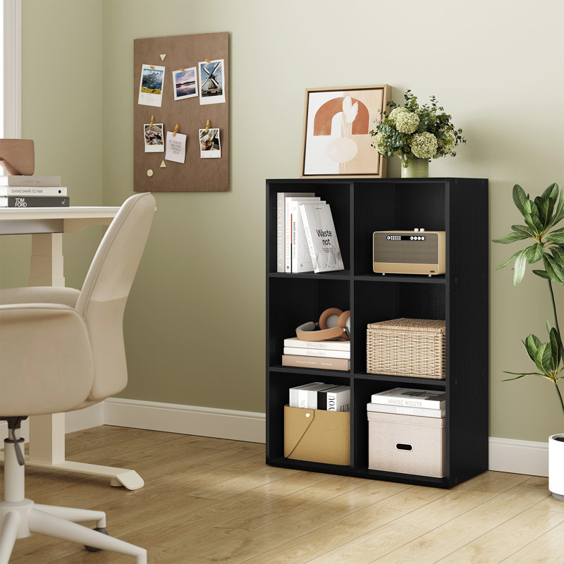 Cube Bookcase, (3 Shelves) 89cm H  x 59.5cm W  x 29cm D, Black