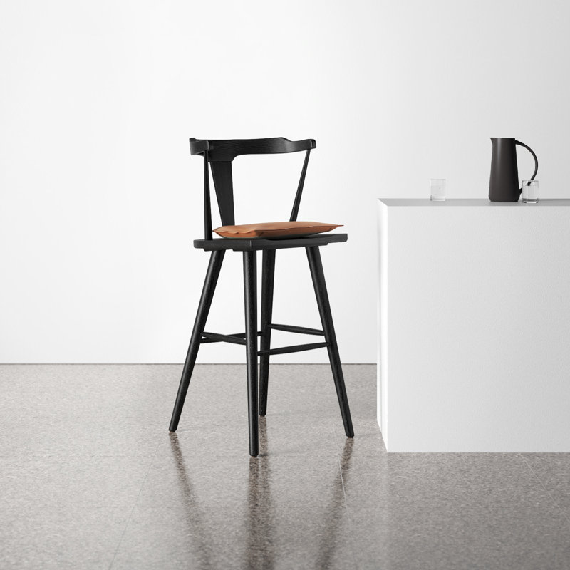 Boid Solid Wood Bar Stool, Bar Stool (28.75” Seat Height)