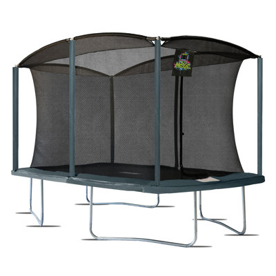 Machrus Moxie 8 x 12 FT Rectangular Outdoor Trampoline Set with Premium Safety Enclosure – Gymnastics Rectangular Trampoline for Kids and Adults