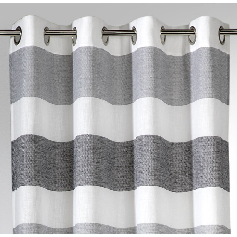 Gun Club Estates Polyester Standard Eyelet Curtain Panel, White/Grey/Anthracite