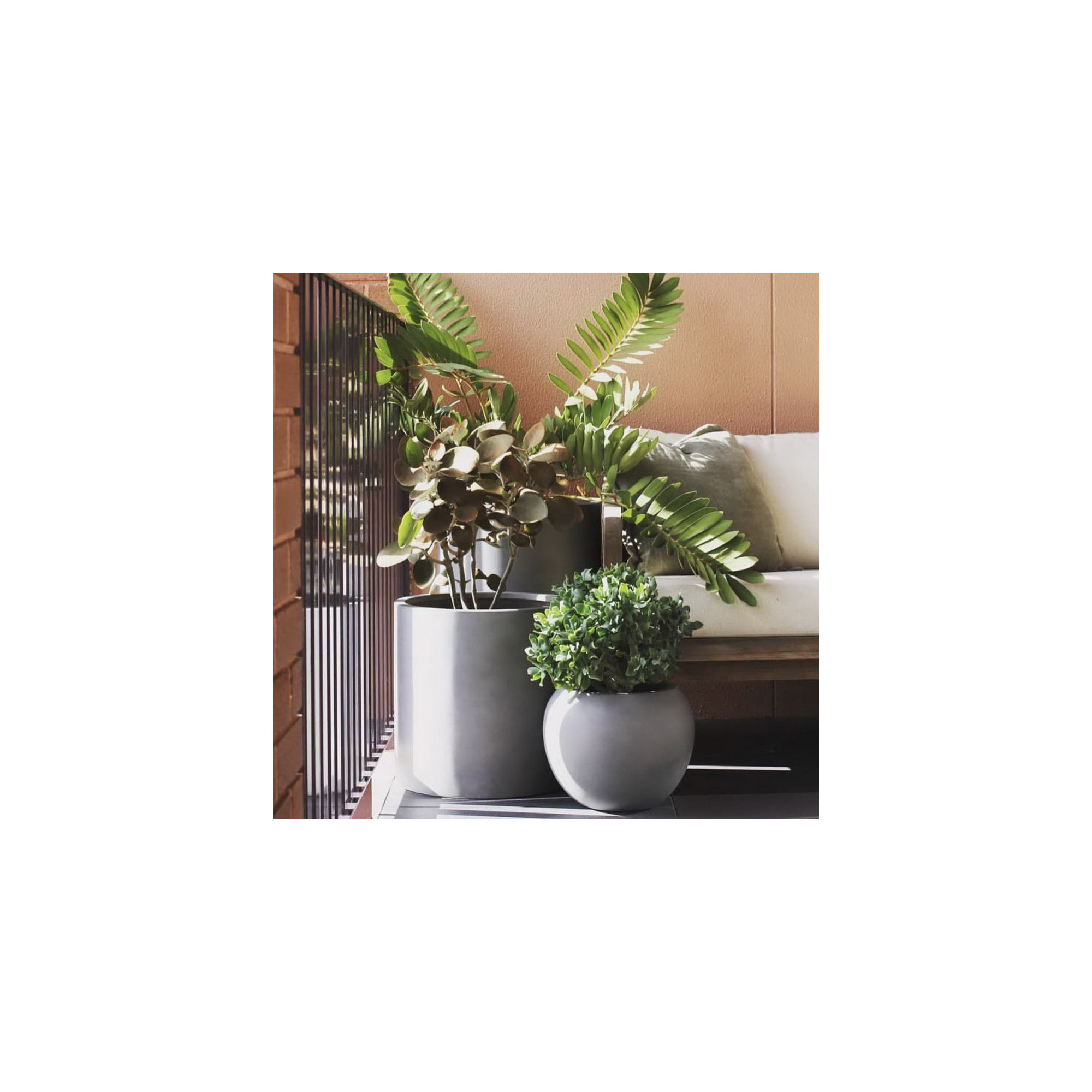 Dorlis Fiberstone Pot Planter, Gray, 10" H x 13" W x 13" D