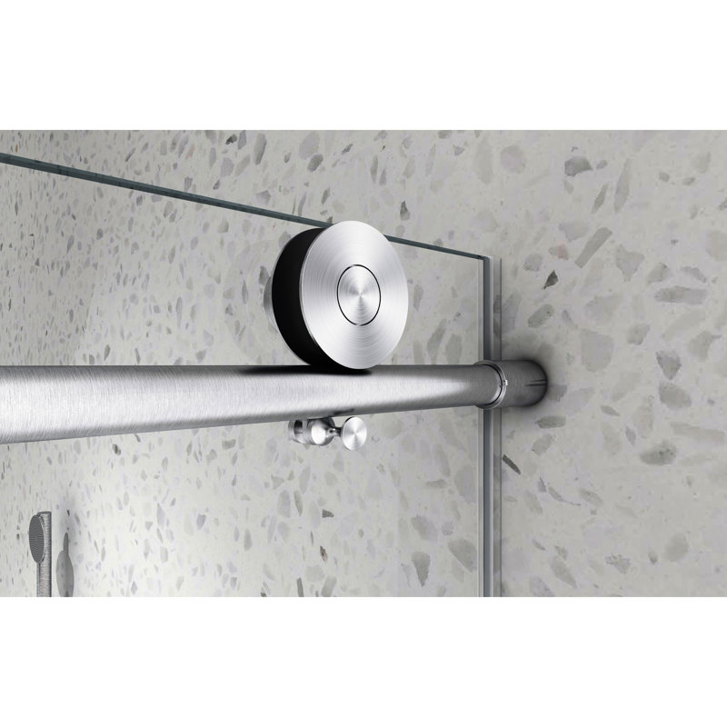 Porte de douche noire matte 6063 -, poulies en acier inoxydable 304 de 70 mm, nettoyage nano facile, fonction de fermeture en verre trempé