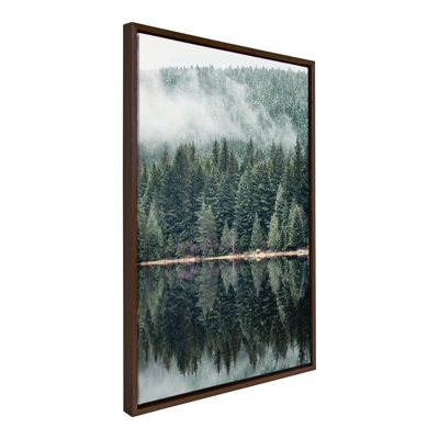 "Evergreen Reflections in Fog" par Emiko et Mark Franzen, ensemble de 2 toiles encadrées