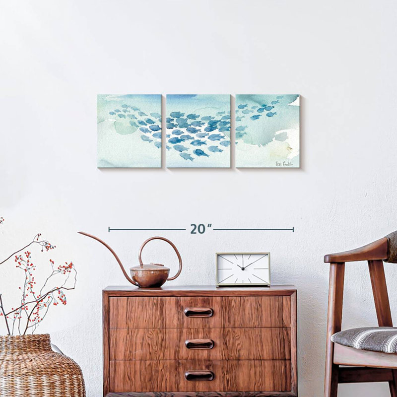 «Underwater Sea Life I», reproduction d'art sur toile, H 8 po x l 26 po x P 1 po