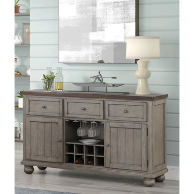 Cherry Brown Finish Traditional Style 1Pc Server Of Drawers Storage Cabinet Wooden Furniture